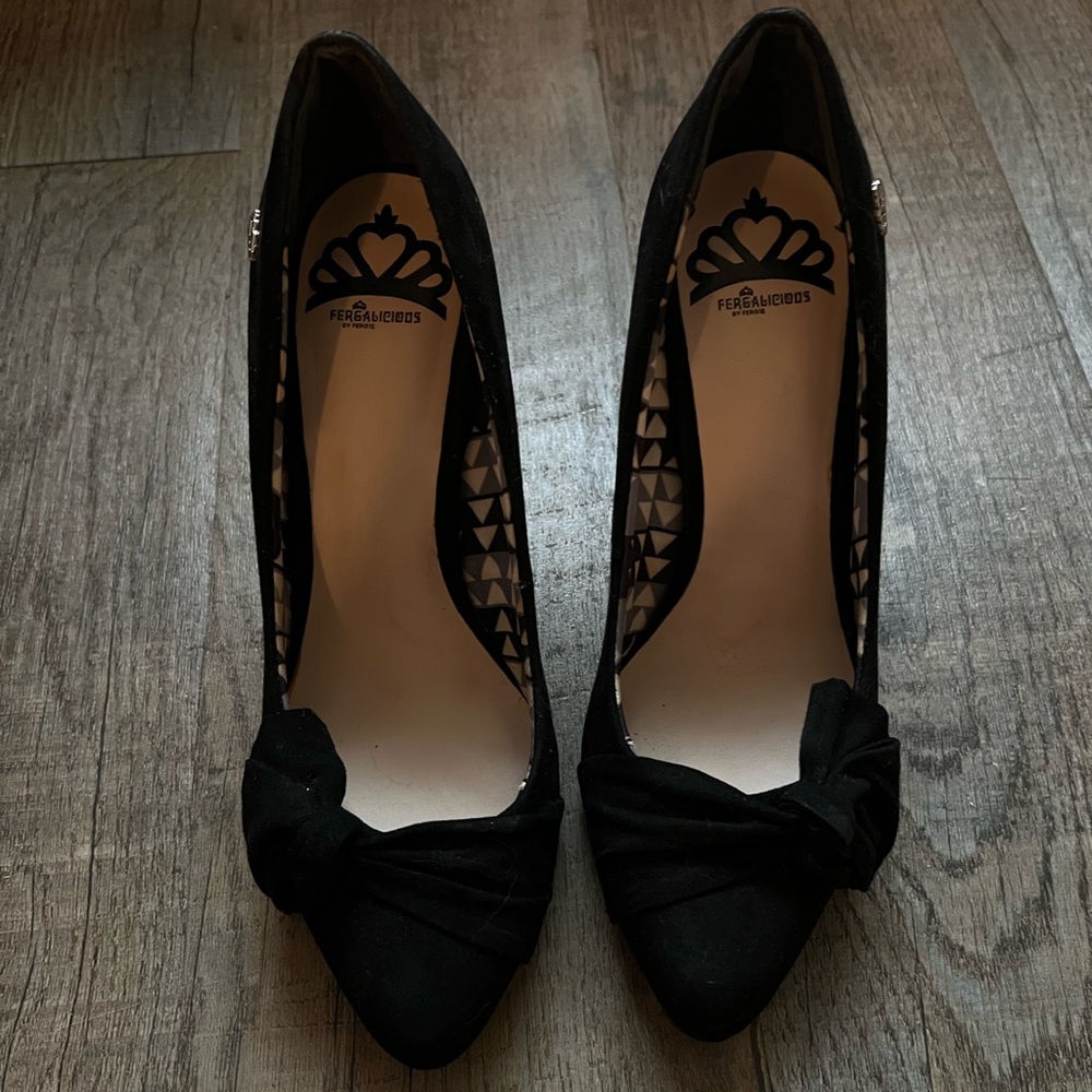Fergalicious Black Bow Heels